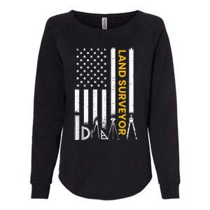 Land surveyor American Flag funny land surveyor Womens California Wash Sweatshirt