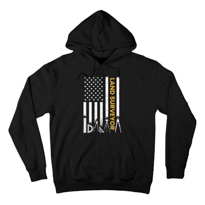 Land surveyor American Flag funny land surveyor Tall Hoodie