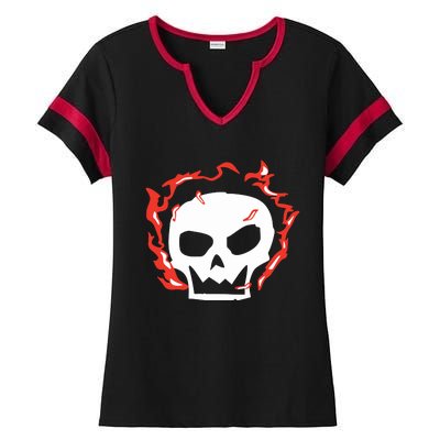 Lonely Stars A Skull Ladies Halftime Notch Neck Tee