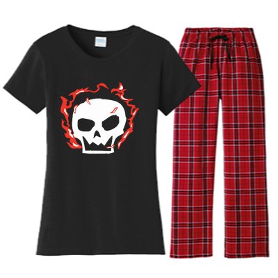 Lonely Stars A Skull Women's Flannel Pajama Set