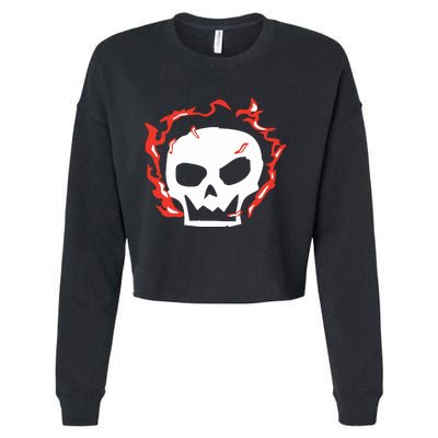 Lonely Stars A Skull Cropped Pullover Crew