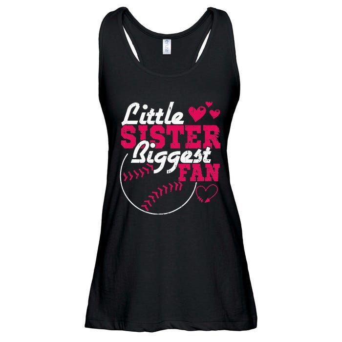 Little Sister Biggest Fan Baseball Ladies Essential Flowy Tank