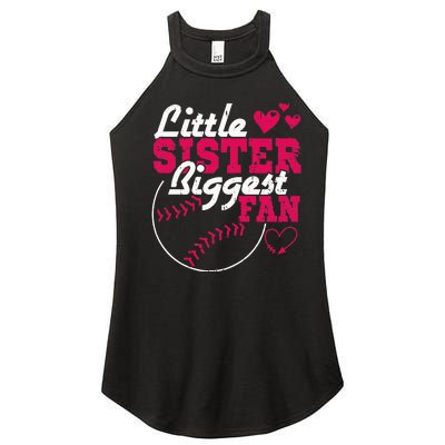 Little Sister Biggest Fan Baseball Women’s Perfect Tri Rocker Tank