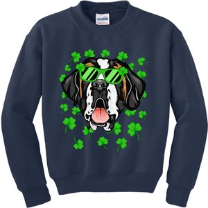 Leprechaun Saint Bernard St. Patrick's Day Dog Shamrock Kids Sweatshirt