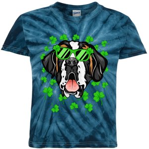 Leprechaun Saint Bernard St. Patrick's Day Dog Shamrock Kids Tie-Dye T-Shirt