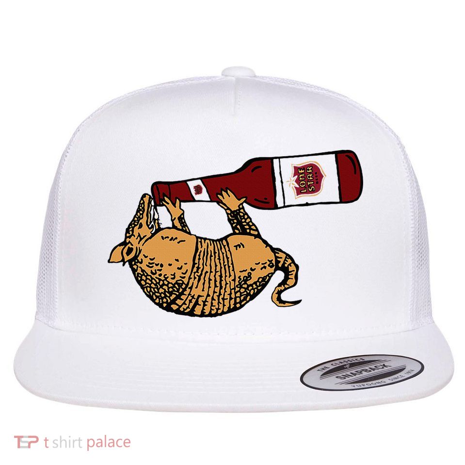 Lone Star Beer Armadillo Texas Flat Bill Trucker Hat