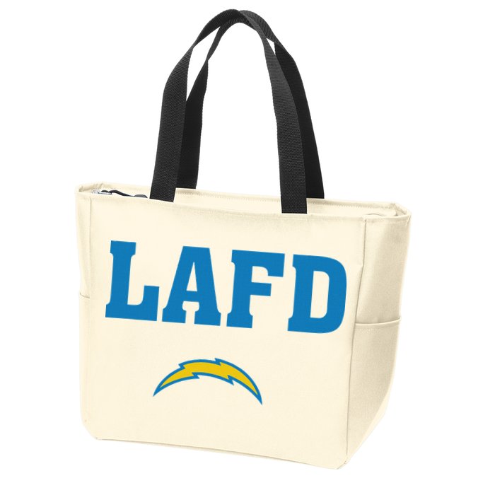 Lafd Style Blue Zip Tote Bag