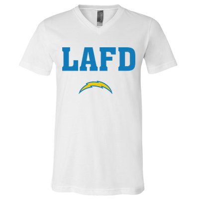 Lafd Style Blue V-Neck T-Shirt