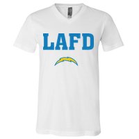 Lafd Style Blue V-Neck T-Shirt