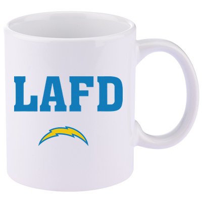 Lafd Style Blue 11oz C Handle Ceramic Mug
