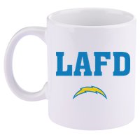 Lafd Style Blue 11oz C Handle Ceramic Mug