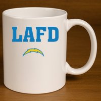 Lafd Style Blue 11oz C Handle Ceramic Mug