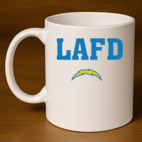 Lafd Style Blue 11oz C Handle Ceramic Mug