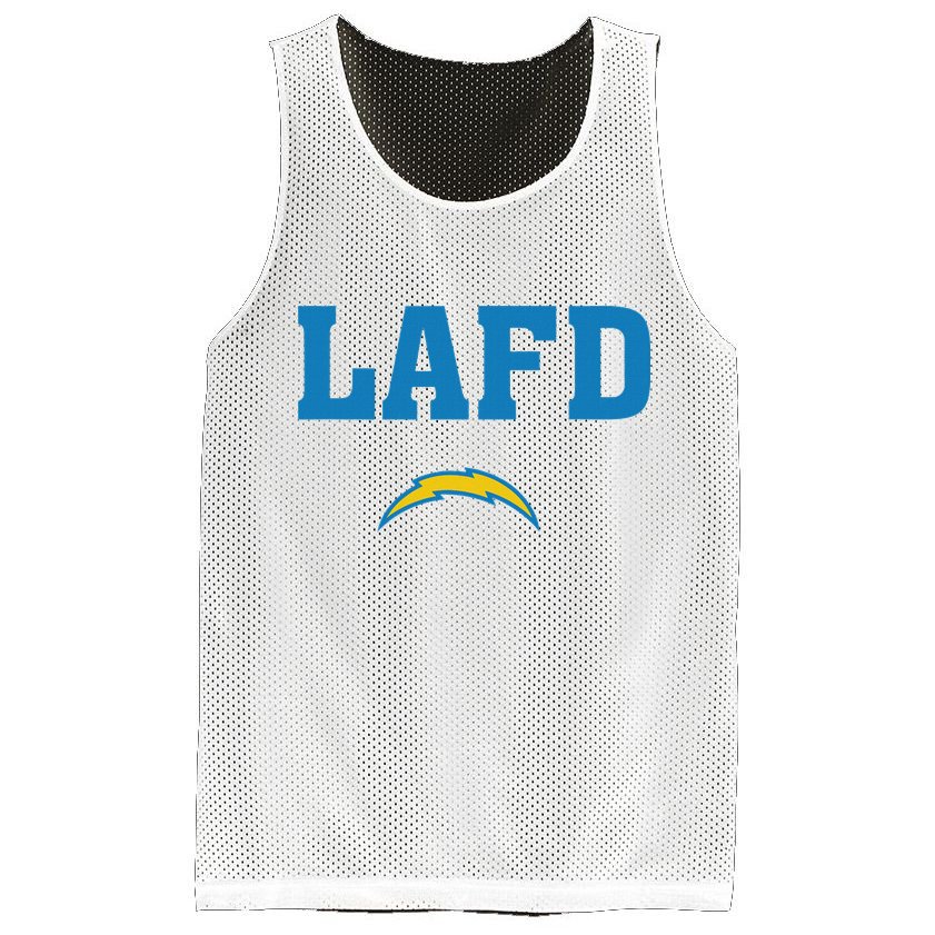 Lafd Style Blue Mesh Reversible Basketball Jersey Tank