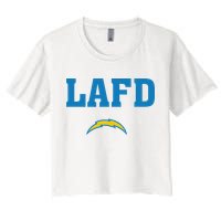 Lafd Style Blue Women's Crop Top Tee