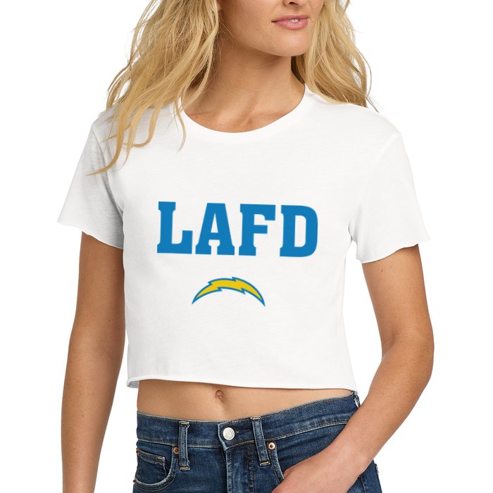 Lafd Style Blue Women's Crop Top Tee
