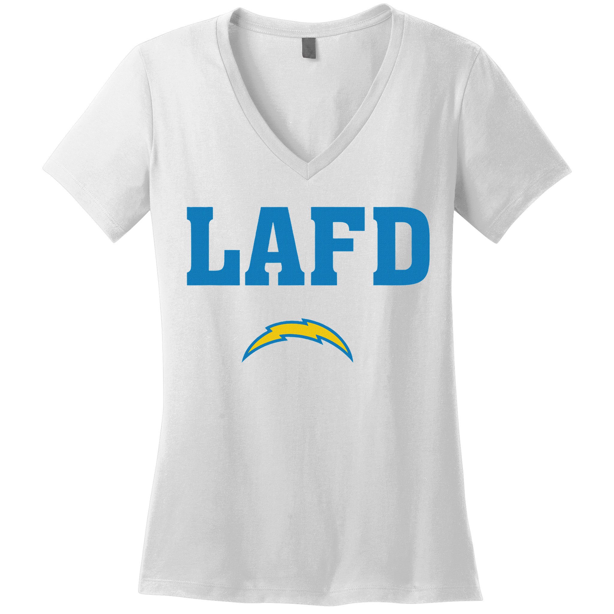 Lafd Style Blue Women's V-Neck T-Shirt