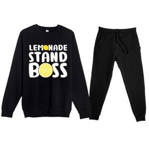 Lemonade Stand Boss Funny Lemon Juice Lover Premium Crewneck Sweatsuit Set