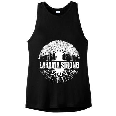 Lahaina Strong Banyan Tree Maui Wildfire Ladies PosiCharge Tri-Blend Wicking Tank