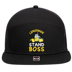 Lemonade Stand Boss Lemon Juice Gift Summer Drink 7 Panel Mesh Trucker Snapback Hat