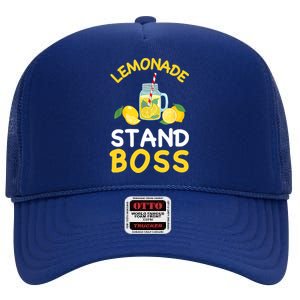 Lemonade Stand Boss Lemon Juice Gift Summer Drink High Crown Mesh Back Trucker Hat