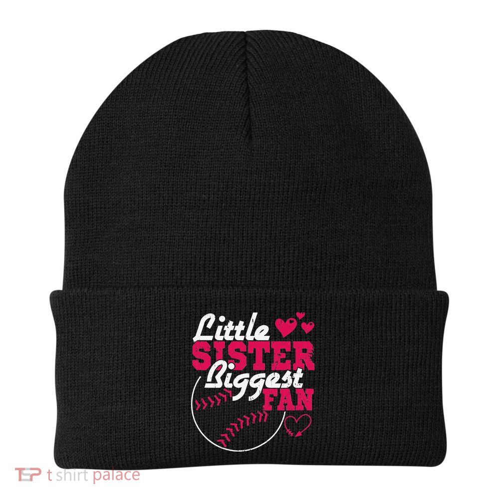 Little Sister Biggest Fan Baseball Beanie