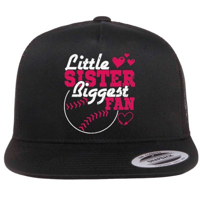 Little Sister Biggest Fan Baseball Flatbill Hat