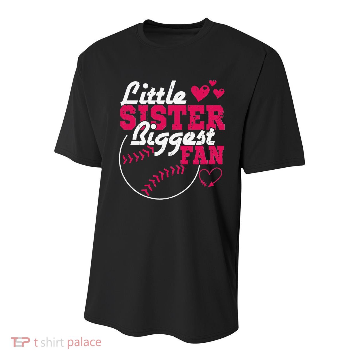 Little Sister Biggest Fan Baseball Youth Performance Sprint T-Shirt