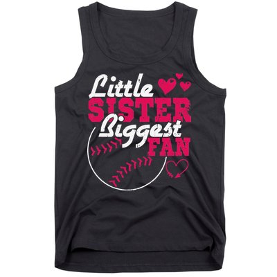 Little Sister Biggest Fan Baseball Tank Top