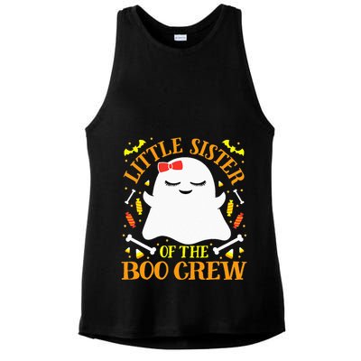 Little Sister Boo Crew Ghost Matching Family Halloween Ladies PosiCharge Tri-Blend Wicking Tank
