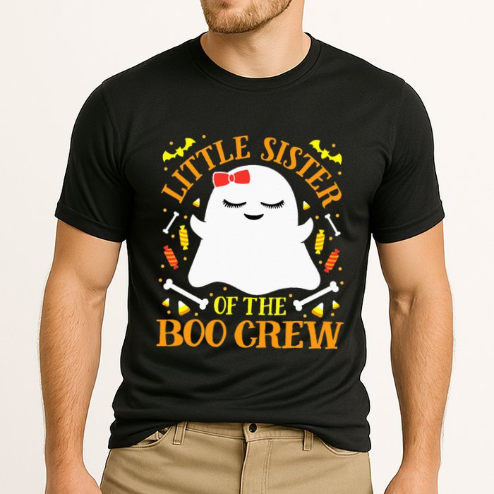 Little Sister Boo Crew Ghost Matching Family Halloween Cooling Performance Crew T-Shirt