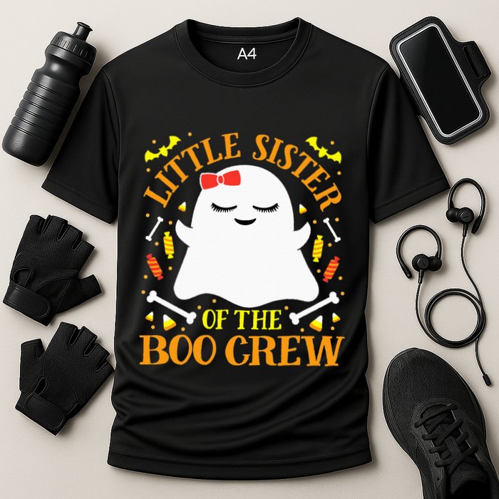 Little Sister Boo Crew Ghost Matching Family Halloween Cooling Performance Crew T-Shirt