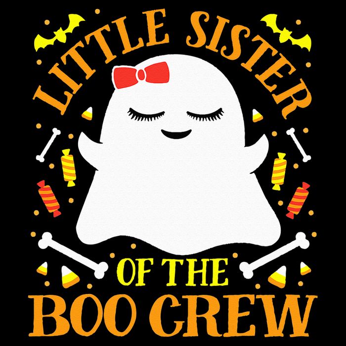 Little Sister Boo Crew Ghost Matching Family Halloween Cooling Performance Crew T-Shirt