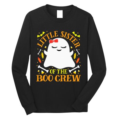 Little Sister Boo Crew Ghost Matching Family Halloween Long Sleeve Shirt
