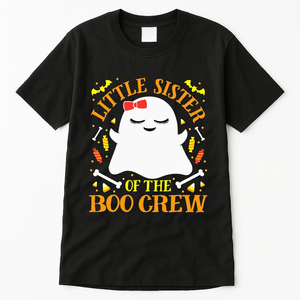 Little Sister Boo Crew Ghost Matching Family Halloween Tall T-Shirt