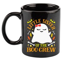 Little Sister Boo Crew Ghost Matching Family Halloween 11oz C Handle Ceramic Mug