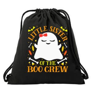 Little Sister Boo Crew Ghost Matching Family Halloween Drawstring Bag