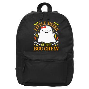 Little Sister Boo Crew Ghost Matching Family Halloween 16 in Basic Backpack