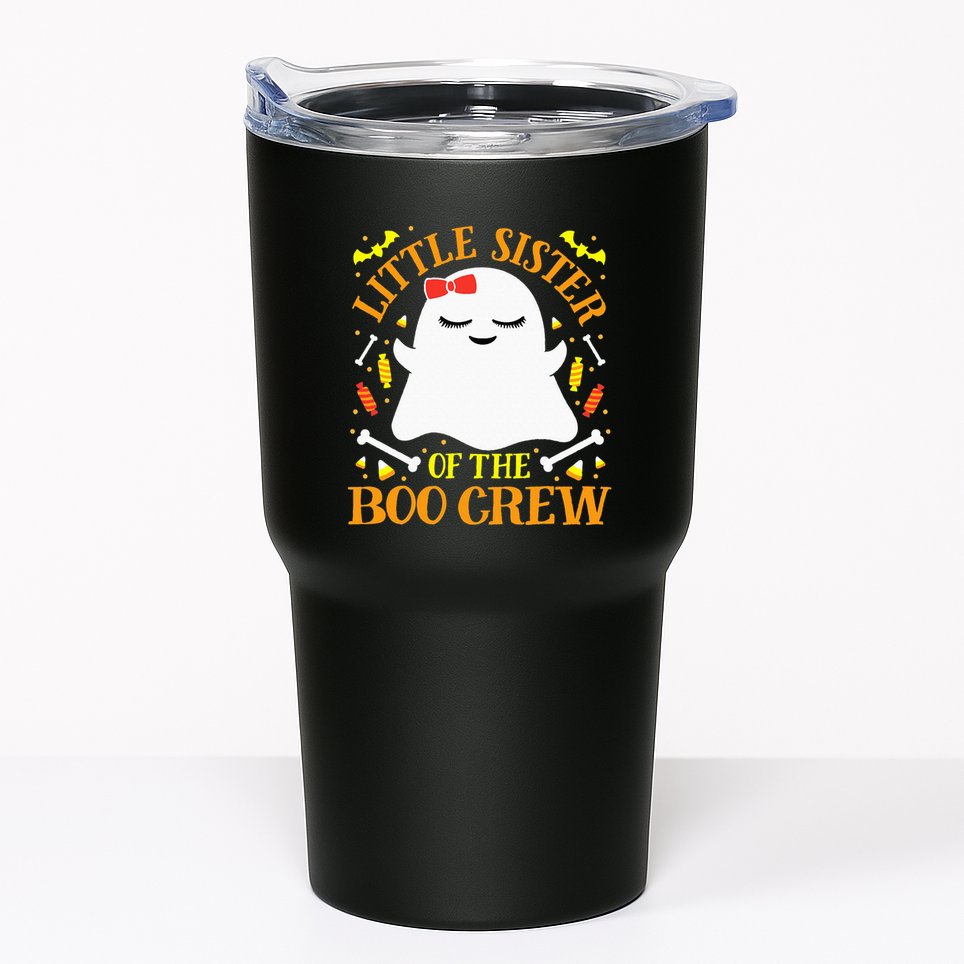Little Sister Boo Crew Ghost Matching Family Halloween Tumbler