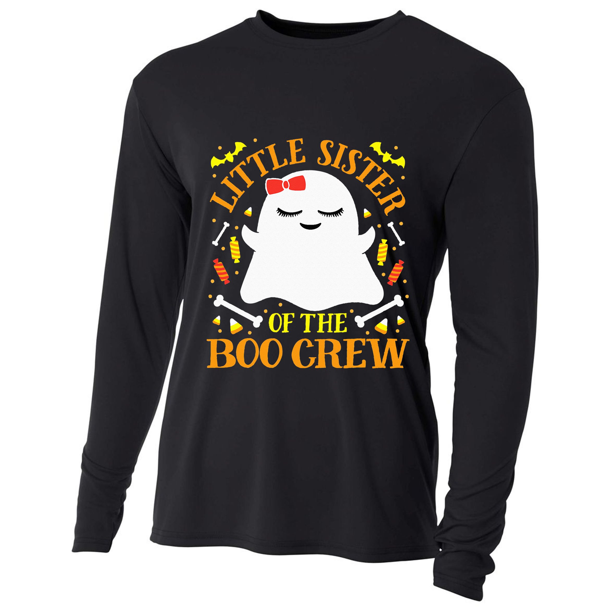 Little Sister Boo Crew Ghost Matching Family Halloween Cooling Performance Long Sleeve Crew