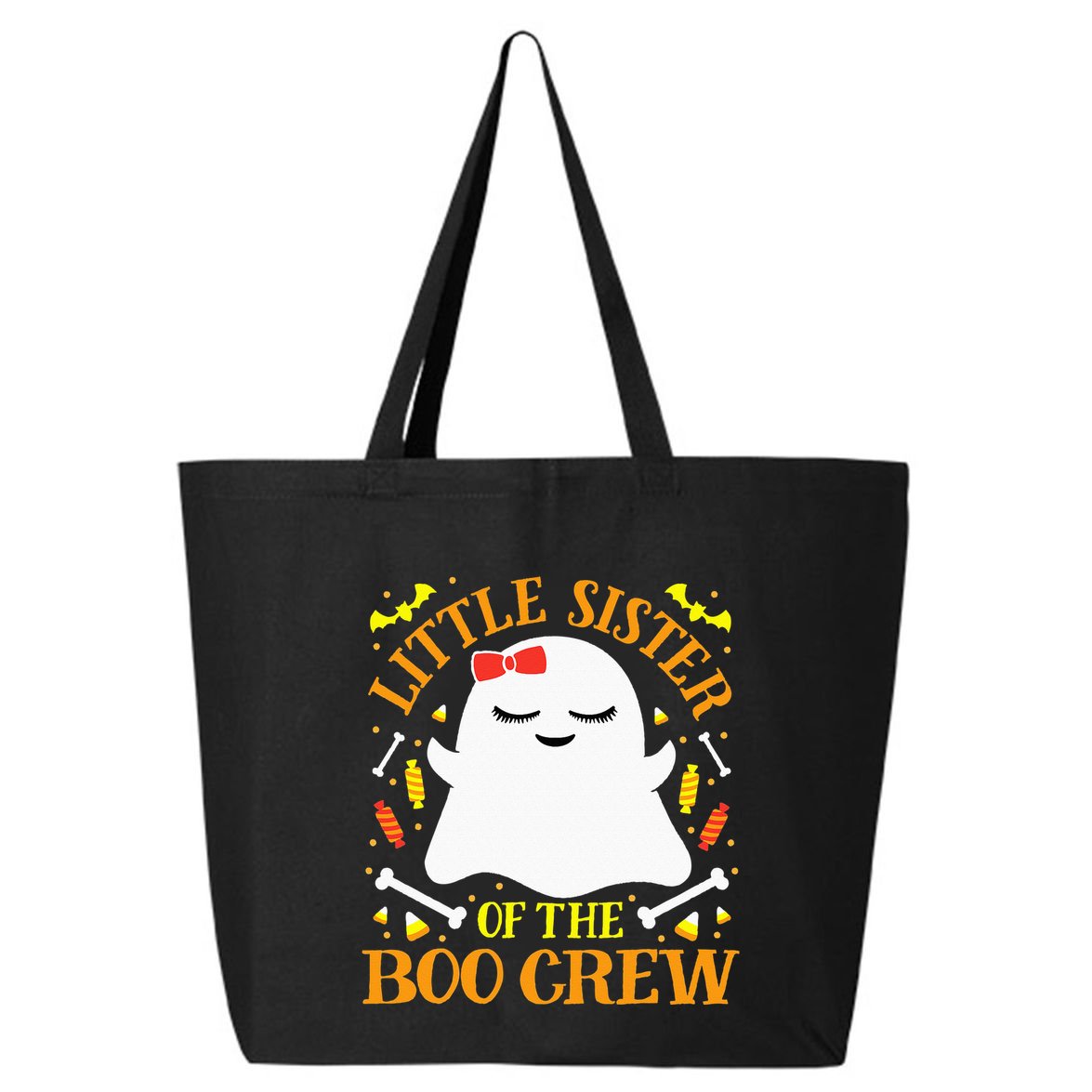 Little Sister Boo Crew Ghost Matching Family Halloween 25L Jumbo Tote
