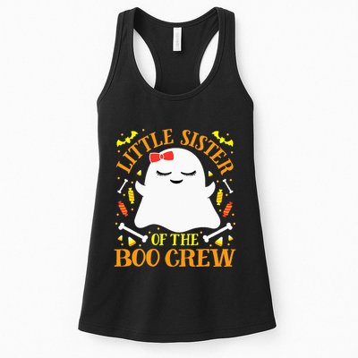 Little Sister Boo Crew Ghost Matching Family Halloween Womens Tank Top