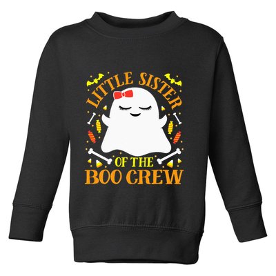 Little Sister Boo Crew Ghost Matching Family Halloween Toddler Sweatshirt