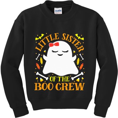 Little Sister Boo Crew Ghost Matching Family Halloween Kids Sweatshirt