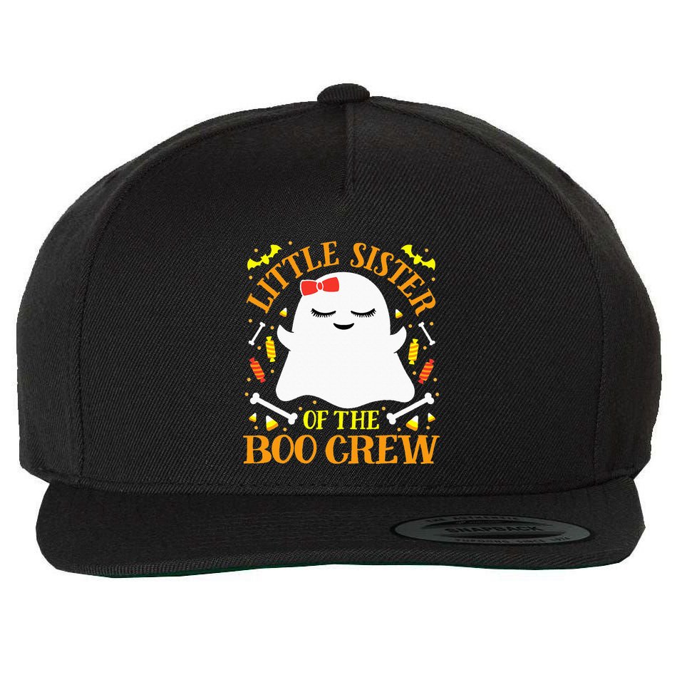 Little Sister Boo Crew Ghost Matching Family Halloween Wool Snapback Cap