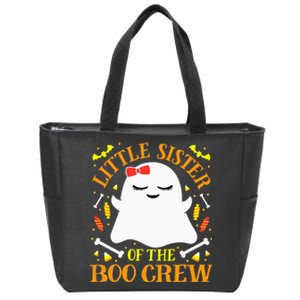 Little Sister Boo Crew Ghost Matching Family Halloween Zip Tote Bag