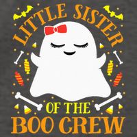 Little Sister Boo Crew Ghost Matching Family Halloween Vector Backpack