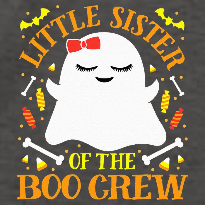 Little Sister Boo Crew Ghost Matching Family Halloween Vector Backpack