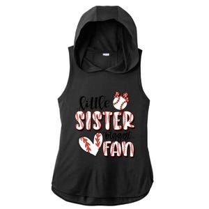 Little Sister Biggest Fan Baseball Game Day Ladies PosiCharge Tri-Blend Wicking Draft Hoodie Tank