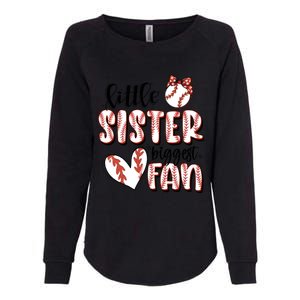 Little Sister Biggest Fan Baseball Game Day Womens California Wash Sweatshirt